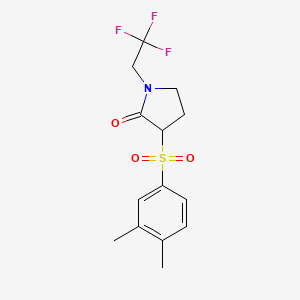 3-(3,4-Dimethylphenyl)sulfonyl-1-(2,2,2-trifluoroethyl)pyrrolidin-2-one