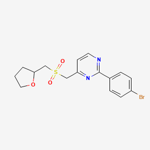 2-(4-Bromophenyl)-4-(oxolan-2-ylmethylsulfonylmethyl)pyrimidine