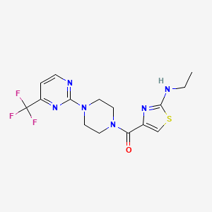 [2-(Ethylamino)-1,3-thiazol-4-yl]-[4-[4-(trifluoromethyl)pyrimidin-2-yl]piperazin-1-yl]methanone