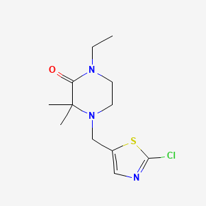 4-[(2-Chloro-1,3-thiazol-5-yl)methyl]-1-ethyl-3,3-dimethylpiperazin-2-one