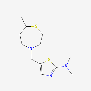 N,N-dimethyl-5-[(7-methyl-1,4-thiazepan-4-yl)methyl]-1,3-thiazol-2-amine