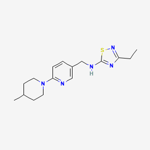 3-ethyl-N-[[6-(4-methylpiperidin-1-yl)pyridin-3-yl]methyl]-1,2,4-thiadiazol-5-amine