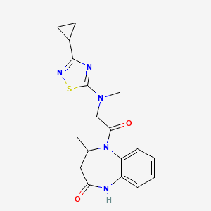 5-[2-[(3-cyclopropyl-1,2,4-thiadiazol-5-yl)-methylamino]acetyl]-4-methyl-3,4-dihydro-1H-1,5-benzodiazepin-2-one