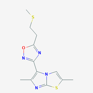 3-(2,6-Dimethylimidazo[2,1-b][1,3]thiazol-5-yl)-5-(2-methylsulfanylethyl)-1,2,4-oxadiazole