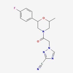 1-[2-[2-(4-Fluorophenyl)-6-methylmorpholin-4-yl]-2-oxoethyl]-1,2,4-triazole-3-carbonitrile