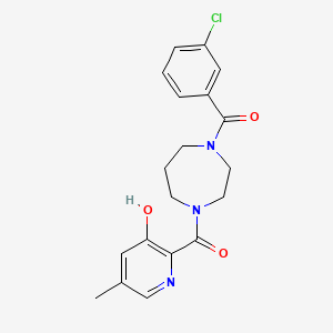 (3-Chlorophenyl)-[4-(3-hydroxy-5-methylpyridine-2-carbonyl)-1,4-diazepan-1-yl]methanone