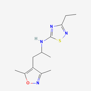 N-[1-(3,5-dimethyl-1,2-oxazol-4-yl)propan-2-yl]-3-ethyl-1,2,4-thiadiazol-5-amine