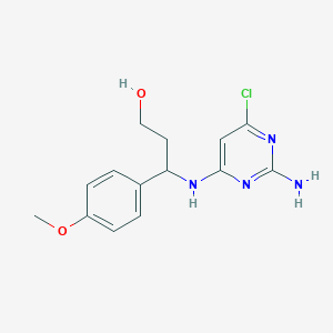 3-[(2-Amino-6-chloropyrimidin-4-yl)amino]-3-(4-methoxyphenyl)propan-1-ol