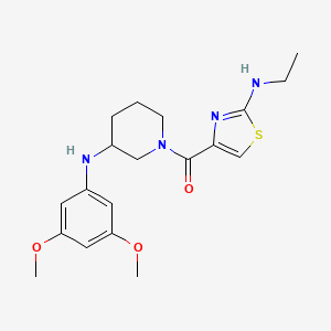 [3-(3,5-Dimethoxyanilino)piperidin-1-yl]-[2-(ethylamino)-1,3-thiazol-4-yl]methanone