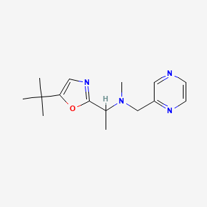 1-(5-tert-butyl-1,3-oxazol-2-yl)-N-methyl-N-(pyrazin-2-ylmethyl)ethanamine