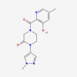 4-(3-Hydroxy-5-methylpyridine-2-carbonyl)-1-(1-methylpyrazol-4-yl)piperazin-2-one