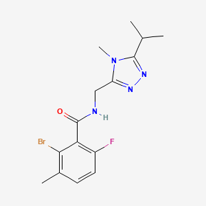 2-bromo-6-fluoro-3-methyl-N-[(4-methyl-5-propan-2-yl-1,2,4-triazol-3-yl)methyl]benzamide