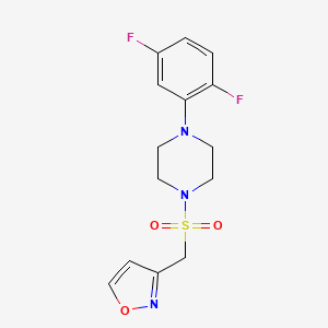 3-[[4-(2,5-Difluorophenyl)piperazin-1-yl]sulfonylmethyl]-1,2-oxazole