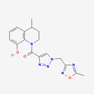 (8-hydroxy-4-methyl-3,4-dihydro-2H-quinolin-1-yl)-[1-[(5-methyl-1,2,4-oxadiazol-3-yl)methyl]triazol-4-yl]methanone