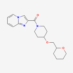 molecular formula C19H25N3O3 B7078675 Imidazo[1,2-a]pyridin-2-yl-[4-(oxan-2-ylmethoxy)piperidin-1-yl]methanone 