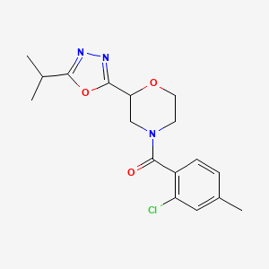 (2-Chloro-4-methylphenyl)-[2-(5-propan-2-yl-1,3,4-oxadiazol-2-yl)morpholin-4-yl]methanone