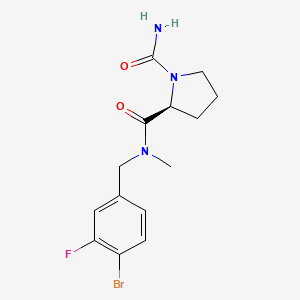 (2S)-2-N-[(4-bromo-3-fluorophenyl)methyl]-2-N-methylpyrrolidine-1,2-dicarboxamide