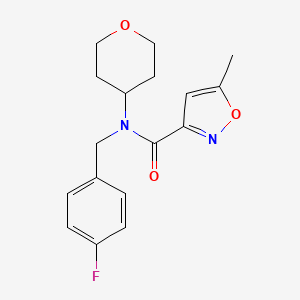 N-[(4-fluorophenyl)methyl]-5-methyl-N-(oxan-4-yl)-1,2-oxazole-3-carboxamide