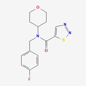 N-[(4-fluorophenyl)methyl]-N-(oxan-4-yl)thiadiazole-5-carboxamide