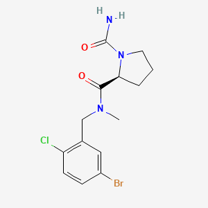 (2S)-2-N-[(5-bromo-2-chlorophenyl)methyl]-2-N-methylpyrrolidine-1,2-dicarboxamide