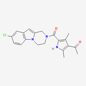 1-[5-(8-chloro-3,4-dihydro-1H-pyrazino[1,2-a]indole-2-carbonyl)-2,4-dimethyl-1H-pyrrol-3-yl]ethanone