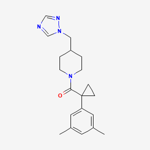 [1-(3,5-Dimethylphenyl)cyclopropyl]-[4-(1,2,4-triazol-1-ylmethyl)piperidin-1-yl]methanone