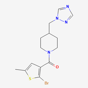 (2-Bromo-5-methylthiophen-3-yl)-[4-(1,2,4-triazol-1-ylmethyl)piperidin-1-yl]methanone