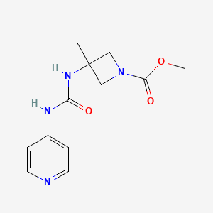 molecular formula C12H16N4O3 B7078862 Methyl 3-methyl-3-(pyridin-4-ylcarbamoylamino)azetidine-1-carboxylate 