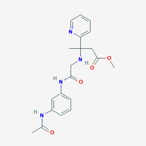 molecular formula C20H24N4O4 B7079143 Methyl 3-[[2-(3-acetamidoanilino)-2-oxoethyl]amino]-3-pyridin-2-ylbutanoate 