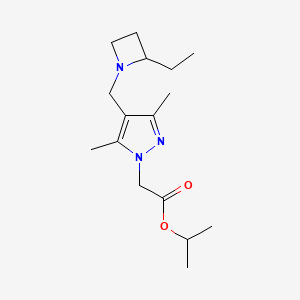 molecular formula C16H27N3O2 B7079278 Propan-2-yl 2-[4-[(2-ethylazetidin-1-yl)methyl]-3,5-dimethylpyrazol-1-yl]acetate 