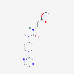 molecular formula C17H27N5O3 B7080448 Propan-2-yl 3-[[methyl-(1-pyrazin-2-ylpiperidin-4-yl)carbamoyl]amino]propanoate 