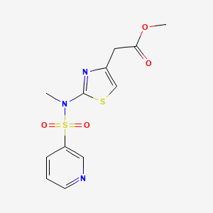 molecular formula C12H13N3O4S2 B7081633 Methyl 2-[2-[methyl(pyridin-3-ylsulfonyl)amino]-1,3-thiazol-4-yl]acetate 