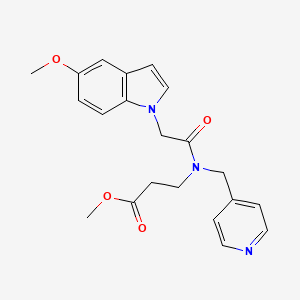 molecular formula C21H23N3O4 B7082693 Methyl 3-[[2-(5-methoxyindol-1-yl)acetyl]-(pyridin-4-ylmethyl)amino]propanoate 