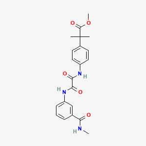 molecular formula C21H23N3O5 B7082794 Methyl 2-methyl-2-[4-[[2-[3-(methylcarbamoyl)anilino]-2-oxoacetyl]amino]phenyl]propanoate 