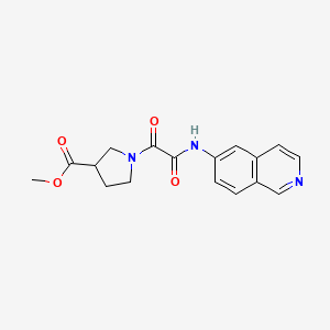 molecular formula C17H17N3O4 B7085795 Methyl 1-[2-(isoquinolin-6-ylamino)-2-oxoacetyl]pyrrolidine-3-carboxylate 