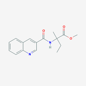 molecular formula C16H18N2O3 B7086264 Methyl 2-methyl-2-(quinoline-3-carbonylamino)butanoate 