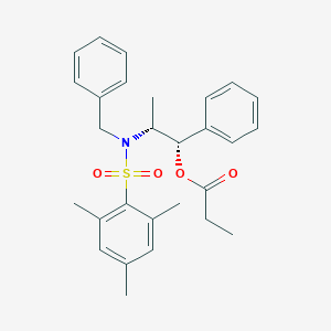 molecular formula C28H33NO4S B070864 Propionic Acid (1S,2R)-2-[N-Benzyl-N-(mesitylenesulfonyl)amino]-1-phenylpropyl Ester CAS No. 187324-67-0