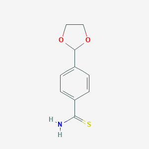 molecular formula C10H11NO2S B070867 4-(1,3-二氧戊环-2-基)苯-1-甲硫酰胺 CAS No. 175202-43-4