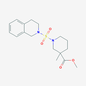 molecular formula C17H24N2O4S B7087337 methyl 1-(3,4-dihydro-1H-isoquinolin-2-ylsulfonyl)-3-methylpiperidine-3-carboxylate 