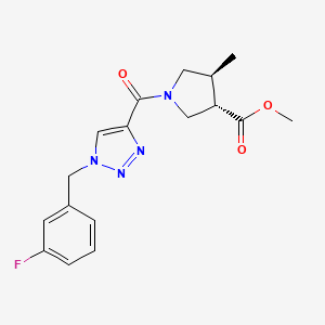 molecular formula C17H19FN4O3 B7088833 methyl (3S,4S)-1-[1-[(3-fluorophenyl)methyl]triazole-4-carbonyl]-4-methylpyrrolidine-3-carboxylate 