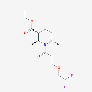 molecular formula C15H25F2NO4 B7088847 ethyl (2R,3R,6S)-1-[3-(2,2-difluoroethoxy)propanoyl]-2,6-dimethylpiperidine-3-carboxylate 