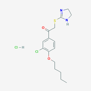 Ethanone, 1-(3-chloro-4-(pentyloxy)phenyl)-2-((4,5-dihydro-1H-imidazol-2-yl)thio)-, monohydrochloride