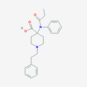 molecular formula C23H28N2O3 B070915 1-(2-phenylethyl)-4-(N-propanoylanilino)piperidine-4-carboxylic acid CAS No. 186022-53-7