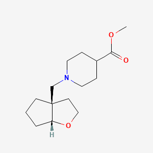 molecular formula C15H25NO3 B7091657 methyl 1-[[(3aR,6aR)-2,3,4,5,6,6a-hexahydrocyclopenta[b]furan-3a-yl]methyl]piperidine-4-carboxylate 