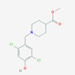 molecular formula C14H17Cl2NO3 B7091758 Methyl 1-[(2,5-dichloro-4-hydroxyphenyl)methyl]piperidine-4-carboxylate 