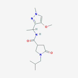 N-[1-(4-methoxy-1-methylpyrazol-3-yl)ethyl]-1-(2-methylpropyl)-5-oxopyrrolidine-3-carboxamide