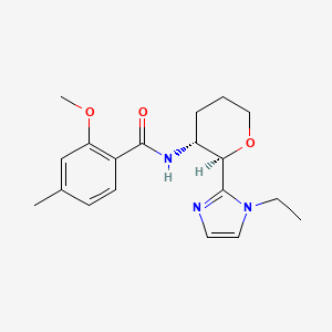 N-[(2R,3R)-2-(1-ethylimidazol-2-yl)oxan-3-yl]-2-methoxy-4-methylbenzamide