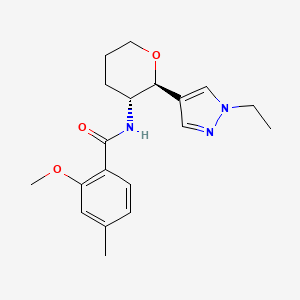 N-[(2S,3R)-2-(1-ethylpyrazol-4-yl)oxan-3-yl]-2-methoxy-4-methylbenzamide