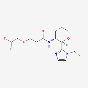 3-(2,2-difluoroethoxy)-N-[(2R,3R)-2-(1-ethylimidazol-2-yl)oxan-3-yl]propanamide