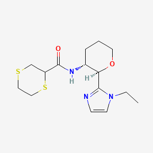 N-[(2R,3R)-2-(1-ethylimidazol-2-yl)oxan-3-yl]-1,4-dithiane-2-carboxamide